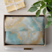 Eleganter Marmor aus Aquamarine mit goldenen Glitz Seidenpapier (Geschenk)