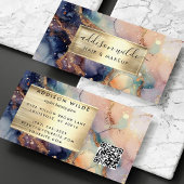 Eleganter Marmor aus Marineblau und Gold Visitenkarte