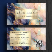 Eleganter Marmor aus Marineblau und Gold Visitenkarte