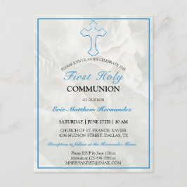 Eleganter Marmor Erste Heilige Kommunion Einladung
