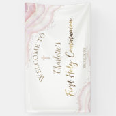 eleganter Marmor | Erstes Kommunionsbanner Banner (Vertikal)