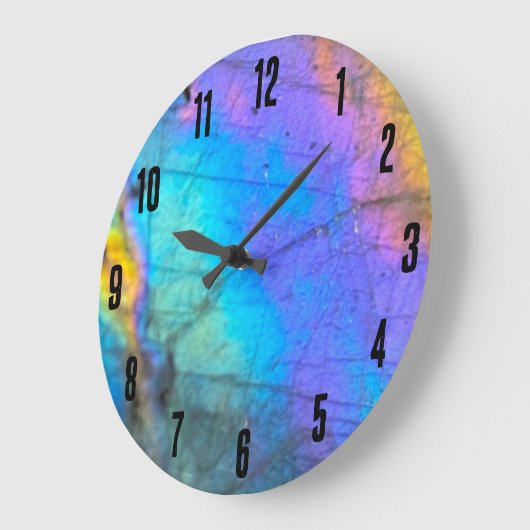 Eleganter Marmor farbenfroh Große Wanduhr (Winkel)