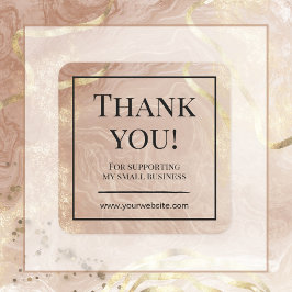 Eleganter Marmor Glitzer Vielen Dank Business Stic Quadratischer Aufkleber