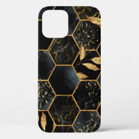 Eleganter Marmor & Gold: Abstrakte Hexagon-Textur