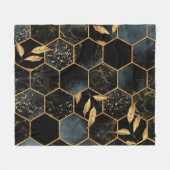 Eleganter Marmor & Gold: Abstrakte Hexagon-Textur Fleecedecke (Vorderseite (Horizontal))