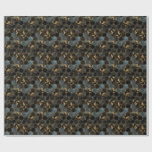 Eleganter Marmor & Gold: Abstrakte Hexagon-Textur Geschenkpapier (Flach)