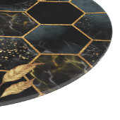 Eleganter Marmor & Gold: Abstrakte Hexagon-Textur Schneidebrett (Ecke)
