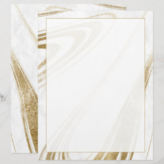 Eleganter Marmor-Gold-Briefkopf Briefbogen