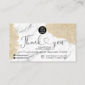 Eleganter Marmor Gold Glitzer Logo Bestellung Viel Visitenkarte (Vorderseite)