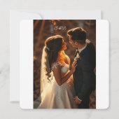 Eleganter Marmor & Gold Hochzeitsempfang Einladung (Rückseite)