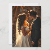 Eleganter Marmor & Gold Hochzeitsempfang Einladung (Rückseite)