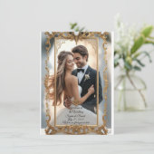 Eleganter Marmor & Gold Hochzeitsempfang Einladung (Stehend Vorderseite)