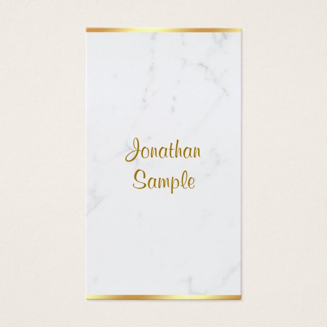 Eleganter Marmor-Gold-Kalligrafie-Name Luxus (Vorderseite)