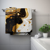 Eleganter Marmor Gold Luxusglasur feminin Badhandtuch Set