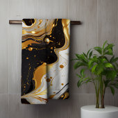 Eleganter Marmor Gold Luxusglasur feminin Badhandtuch Set