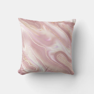Eleganter Marmor: Goldstruktur der Rose Kissen