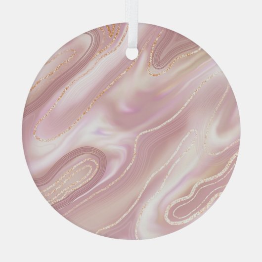 Eleganter Marmor: Goldstruktur der Rose Ornament Aus Glas (Rückseite)