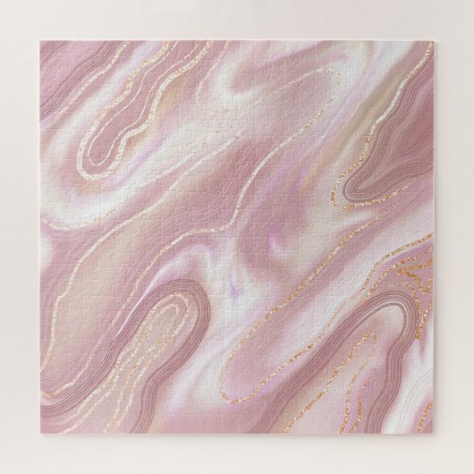 Eleganter Marmor: Goldstruktur der Rose Puzzle (Horizontal)