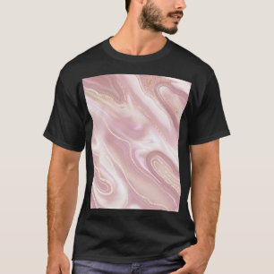 Eleganter Marmor: Goldstruktur der Rose T-Shirt