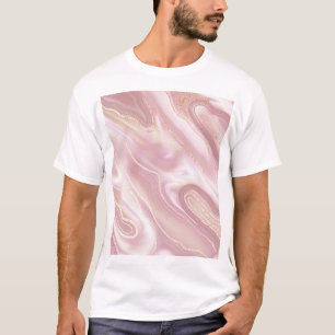 Eleganter Marmor: Goldstruktur der Rose T-Shirt