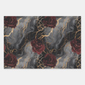 Eleganter Marmor in Grau Rot und Gold Decoupage Geschenkpapier Set (Vorderseite)