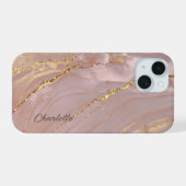 eleganter Marmor iPhone 15 Hülle (Rückseite (Horizontal))