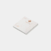 Eleganter Marmor-Kupfermonogramm, braun, weiß Post-it Klebezettel (angewinkelt)