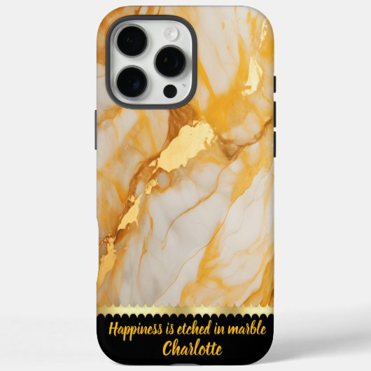 Eleganter Marmor mit goldenen Adern und warmen Far Case-Mate iPhone Hülle (Rückseite)