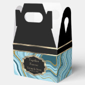 Eleganter Marmor mit Schwarz, Gold und Aquamarin Geschenkschachtel (Geöffnet)