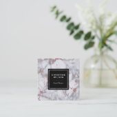 eleganter Marmor Quadratische Visitenkarte (Stehend Vorderseite)