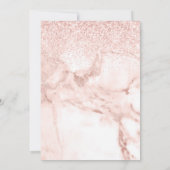 Eleganter Marmor Rose Gold Glitzer Save the Date Einladung (Rückseite)