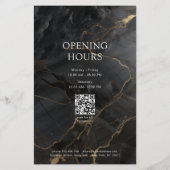 Eleganter Marmor Schwarz-Gold-Salon QR-Code-Preisl Flyer (Hinten)