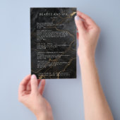 Eleganter Marmor Schwarz-Gold-Salon QR-Code-Preisl Flyer (Handgriff)
