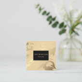 Eleganter Marmor, schwarz und gold Quadratische Visitenkarte (Stehend Vorderseite)