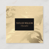 Eleganter Marmor, schwarz und gold Quadratische Visitenkarte (Vorderseite)