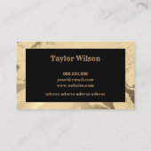 Eleganter Marmor, schwarz und gold Visitenkarte (Rückseite)