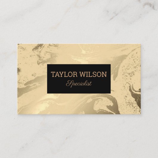 Eleganter Marmor, schwarz und gold Visitenkarte (Vorderseite)