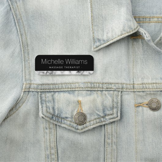 Eleganter Marmor sieht schwarz aus Namensschild (Beispiel)