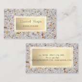 Eleganter Marmor,Stone Gold Frame Schmuckdesigner Visitenkarte (Vorne/Hinten)