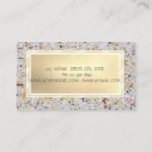 Eleganter Marmor,Stone Gold Frame Schmuckdesigner Visitenkarte (Rückseite)