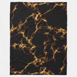 Eleganter Marmor style3 - schwarzes Gold Fleecedecke