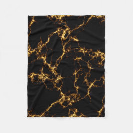 Eleganter Marmor style3 - schwarzes Gold Fleecedecke
