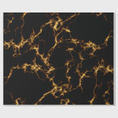 Eleganter Marmor style3 - schwarzes Gold Geschenkpapier (Flach)