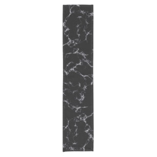 Eleganter Marmor style4 - Schwarzweiss Kurzer Tischläufer
