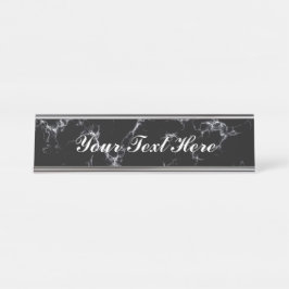 Eleganter Marmor style4 - Schwarzweiss Schreibtischnamensplakette