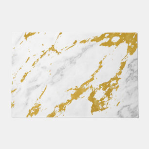 Eleganter Marmor style6 - Gold und Weiß Fußmatte