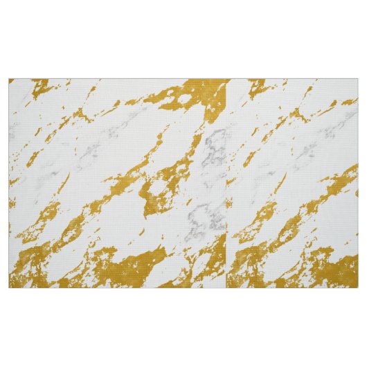 Eleganter Marmor style6 - Gold und Weiß Stoff (Fat Quarter (45,7 x 55,9 cm))