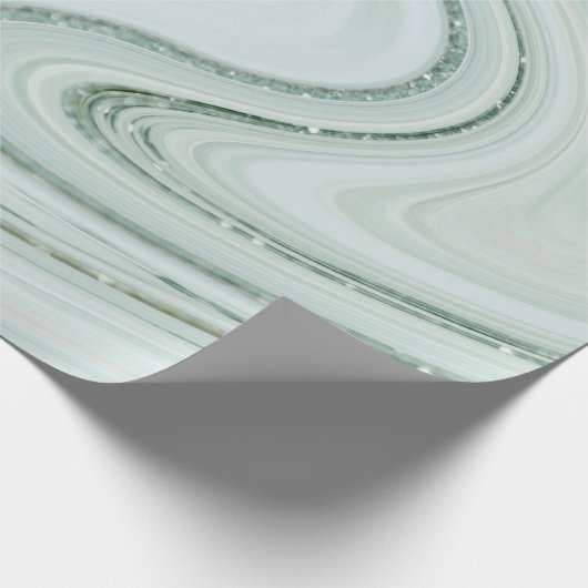 Eleganter Marmor Swirl Silver Glitzer Sparkle Glam Geschenkpapier (Ecke)