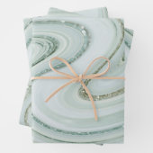 Eleganter Marmor Swirl Silver Glitzer Sparkle Glam Geschenkpapier Set (Beispiel)