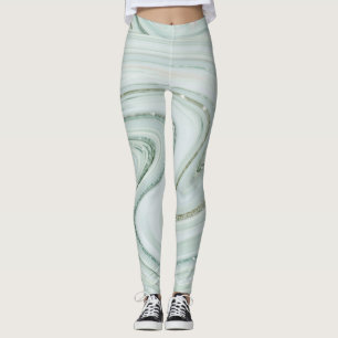 Eleganter Marmor Swirl Silver Glitzer Sparkle Glam Leggings
